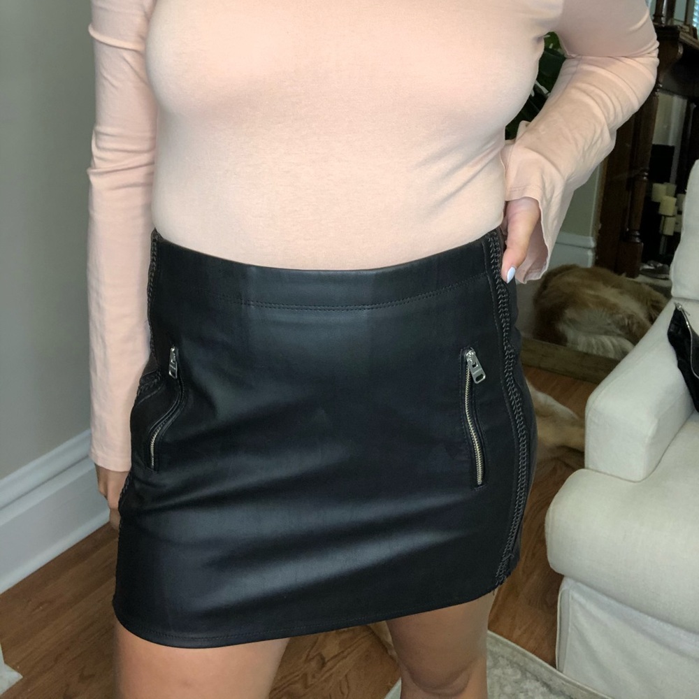 vegan leather skirt
